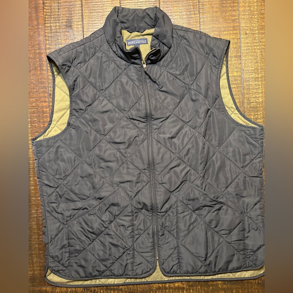 J Crew Men's Black Quilted Puffer Vest XL Layering Piece Barncore Urbanwear